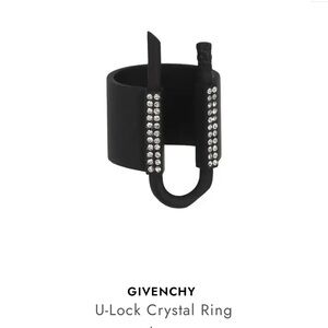 Givenchy Black U-Lock Crystal Ring